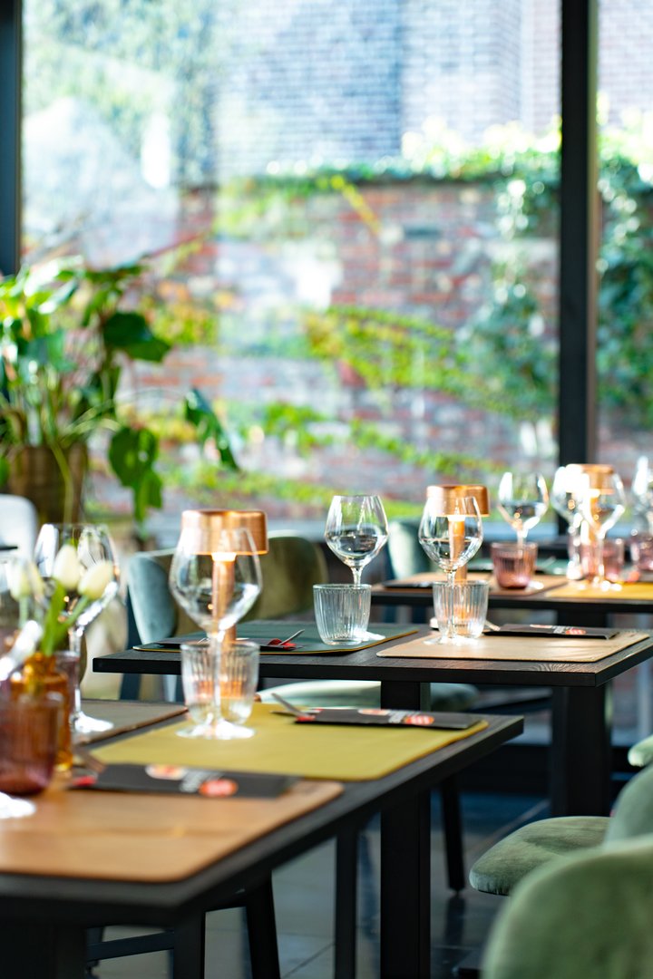 Intimate dining experience with elegant table settings